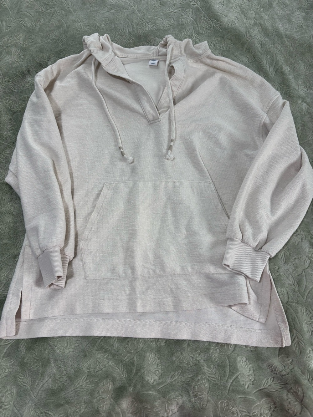 Old Navy Light Cream Hooded Pullover Sweatshirt